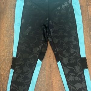 LuLaRoe Black and Blue Floral Joggers